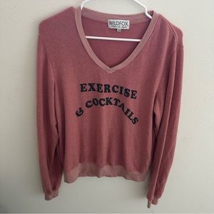 Wildfox Exercise and Cocktails Sweater Medium